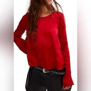 NWT Free People Women's Arabella Tie-Back Blouse